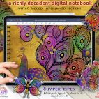 landscape rainbow peacock digital notebook, peacocks digital notebook, goodnotes diary, goodnotes journal, digital graphique, digital planners, lesley smitheringale