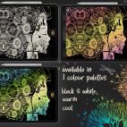 wishes digital notebook in 3 colourways, wishes law of attraction digital notebook black and white, law of attraction digital notebook, dandelion wishes digital notebook, law of attraction digital journal, digital graphique