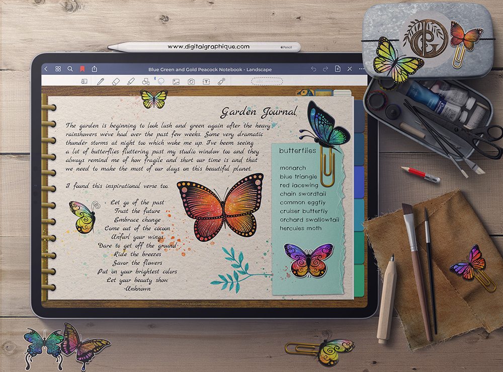 butterfly digital stickers, digital stickers, digital stickers sheet, digital stickers goodnotes, digital graphique, lesley smitheringale