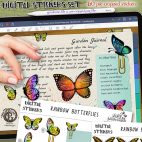 using digital butterfly stickers, butterfly digital stickers, digital stickers, digital stickers sheet, digital stickers goodnotes, digital graphique, lesley smitheringale